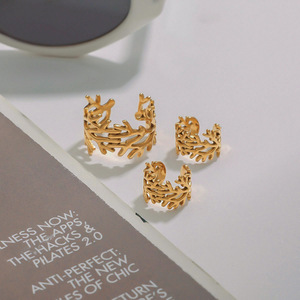 <b>Tree</b> <b>Branch</b> Pattern Gold Tone Stainless Steel Bracelet Unisex Everyday Wear Jewelry - Product Image 2