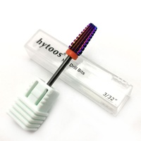 HYTOOS Fraise à ongles en carbure violet 5 en 1, fraises coniques pour manucure, outil d'élimination du gel et des acryliques, accessoires pour ongles