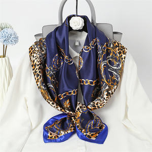 وشاح حريري مربع للنساء 12 من الساتان 50*50 أنماط مختلفة أقواس صلبة بنمط الفهد رقعة منقطة منقوشة تضم القطط - Product Image 1