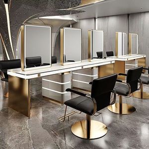 Barber Shop New Arrival Hair Salon <b>Mirror</b> with Marble <b>Table</b> Hair Salon <b>Mirror</b> Stand Single-sided or Double-sided <b>Mirror</b> - Product Image 3
