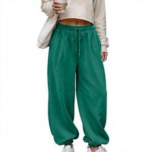 Pantalon de jogging ample en molleton pour femme, coupe décontractée, jambe large, taille mi-haute, style streetwear - Product Image 5