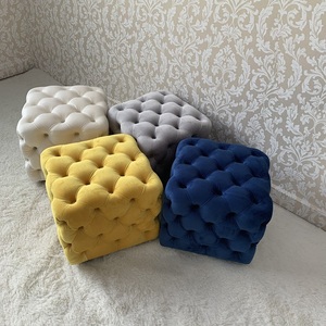 Style moderne Meubles De Salon de Tapisserie D'ameublement De Luxe Fond Touffetage Boucle Repose-pieds De Haute Qualité Velours Ottoman - Product Image 2