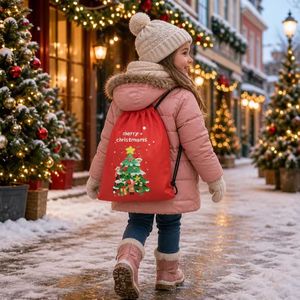 Premium OEM Custom Logo Lightweight Waterproof Sports Bag Christmas Event Gift <b>Drawstring</b> <b>Backpack</b> - Product Image 1