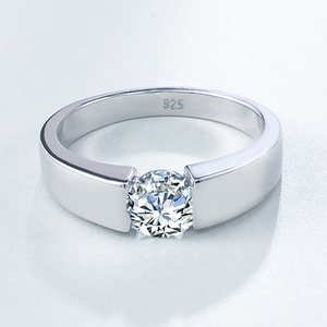 Joyería de plata personalizada par 0.5ct Moissanite anillos de diamante banda de Plata de Ley 925 de compromiso de boda <span class=keywords><strong>Gay</strong></span> anillos - Product Image 3