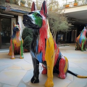 Statua di Cane in Vetroresina Personalizzata TREVI, Graziosa Scultura Animale per Decorazione Esterna in Vendita - Product Image 1