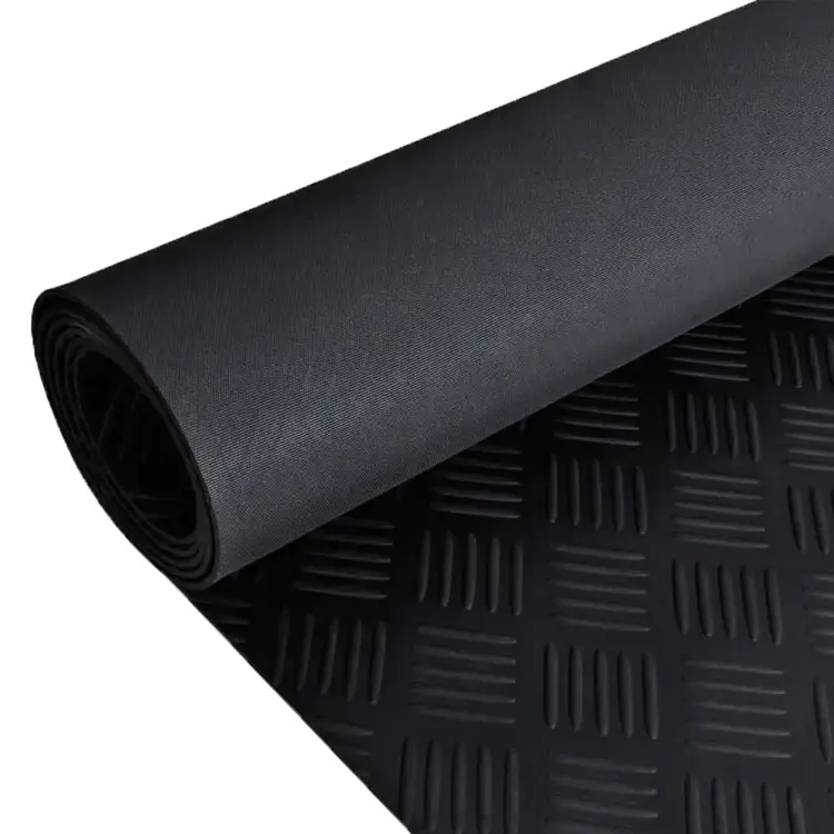 Tapete de rolo de borracha antiderrapante para piso de 3mm, padrão verificador durável de alta qualidade
