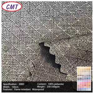 Tela Oxford 300D Negra Mate con Revestimiento de PU, 100% Poliéster, Ignífuga, Resistente a Desgarros, Anti-Pilling, Fluorescente, Peso Medio - Product Image 1