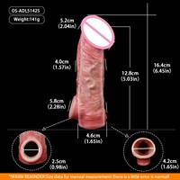 ORALSX Extenseur de pénis en silicone de 6 pouces, retardateur d'éjaculation, agrandisseur de pénis, gaine de pénis, manchon de pénis, améliorant sexuel pour hommes