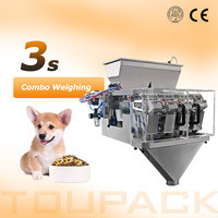 Machine d'emballage automatique pour aliments pour animaux de compagnie, pour graines mélangées, noix et granulés, avec pesage linéaire, remplissage et scellage de sachets souples