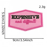 Autocollant en tissu rose « Kindness Encouragement » avec texte anglais brodé, thermocollant, style à repasser, vente en gros