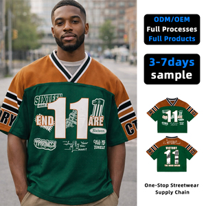 Top Ranking Men's Casual Hip Hop T-<b>shirts</b> Spandex/Polyester Knitted 200g Digital Printing Quick Dry OEM Service Custom <b>Patchwork</b> - Product Image 1