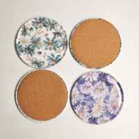 Ensemble de 12 sous-verres en liège écologiques à motif floral imprimé sur mesure pour table à manger, bar, café, maison moderne, bureau
