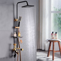 Ensemble de douche mural en laiton de luxe Application d'hôtel Robinet de pluie Robinet à jet doux Ensemble De Douche Robinetterie de salle de bain Kits