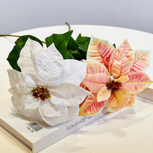 Spectacle de simulation de fleurs de Noël poinsettia Fleur de Noël décoration de mariage fleur de simulation - Product Image 2