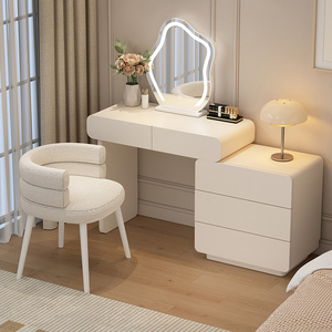 Vente en gros bon marché Table de toilette et de maquillage en bois Ensemble de commode blanche <span class=keywords><strong>Coiffeuse</strong></span> à <span class=keywords><strong>led</strong></span> en bois de luxe pour chambre à coucher avec miroir - Product Image 2