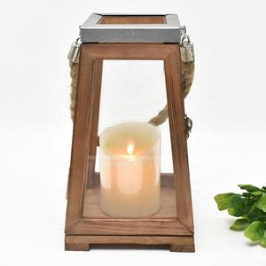 Luckywind – lanterne de <span class=keywords><strong>bougie</strong></span> <span class=keywords><strong>LED</strong></span> décorative rustique en bois de 10 pouces avec poignée en corde <span class=keywords><strong>pour</strong></span> bougies/cheminée - Product Image 5