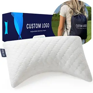 Oreiller de lit en mousse à mémoire de forme déchiquetée orthopédique personnalisable Oreiller en mousse de croissant de sommeil durable pour le cou et les épaules