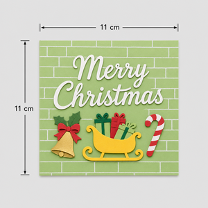 Tarjeta de Navidad 3D Pop-up con Trineo, Regalos, Campana, Bastón de Caramelo, Oliva y Sobre, Tarjeta de Felicitación Navideña con Corte Láser - Product Image 3
