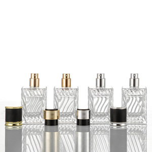 In Stock Water Ripple 50ml Glass Perfume Bottle, Labelable Refillable Fine Mist Spray Bottle - Product Image 4