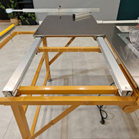 Scie circulaire horizontale sans poussière à table coulissante, multifonctionnelle, à rail de guidage de précision, pliable, à moteur électrique, pour le travail du bois