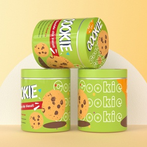 Recipiente Redondo de Aluminio Personalizable de 500 ml para Galletas, con Doble Tapa, Recipiente Grande Verde para Aperitivos, Pan y Dulces - Product Image 5