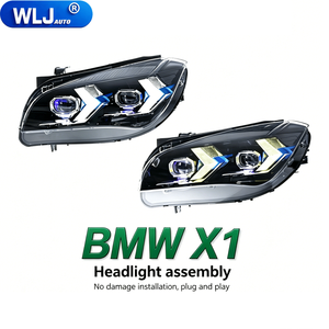 Conjunto de Faros Delanteros para <span class=keywords><strong>BMW</strong></span> <span class=keywords><strong>X1</strong></span> E84 2010-2015, Estilo Flecha, LED <span class=keywords><strong>Blanco</strong></span> y Amarillo, Luz Diurna Conmutable - Product Image 1