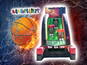 Juego de arcade de video de baloncesto inflable para niños y adultos Alquiler de fiesta Hoop Zone juego de disparos de baloncest - Product Image 4