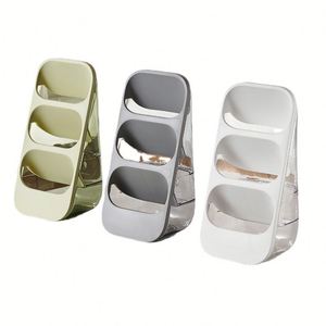 Three-Tier Non-Folding <b>Kitchen</b> Partition Chopsticks Cutlery <b>Storage</b> Rack Dustproof Multifunctional Organizing Plastics - Product Image 2