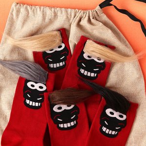 جوارب عيد الميلاد بتصميم برج الحصان، جوارب حمراء احتفالية محظوظة تصل إلى منتصف الساق، جوارب محبوكة للخريف والشتاء ورأس السنة الجديدة للنساء والرجال - Product Image 6