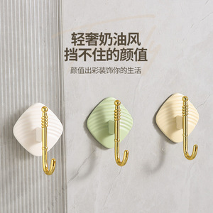 Modern Luxury Wall <b>Hooks</b> Brass Square Plastic <b>Bathroom</b> Mounting Durable Design For Storage - Product Image 1