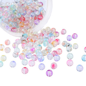 High Quality Wholesale 8mm Glass Jelly Bubble Double Colors Round Loose Beads for Beaded Jewelry <strong>Bracelets</strong> <strong>Waist</strong> Making Supplies - Product Image 2