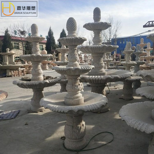 Fontaine en pierre Jiahua, style européen, colonne, décoration de jardin extérieure, élément aquatique durable, décor de piscine en marbre - Product Image 1
