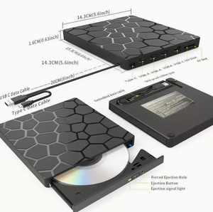 Unidad <span class=keywords><strong>de</strong></span> <span class=keywords><strong>Blu</strong></span>-<span class=keywords><strong>Ray</strong></span> USB Externa 7 en 1, <span class=keywords><strong>Lector</strong></span> <span class=keywords><strong>de</strong></span> Tarjetas SD y TF, Interfaz Tipo C, Grabador <span class=keywords><strong>de</strong></span> Alta Velocidad, Compatible con Computadoras Portátiles y <span class=keywords><strong>PC</strong></span> - Product Image 3