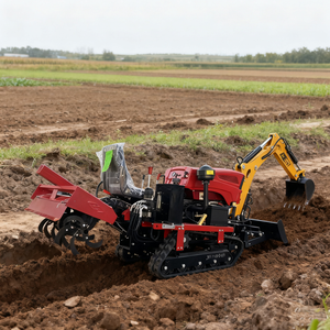 Petite machine de travail du sol motorisée 25 CV, motoculteur et butteur sur chenilles pour l'agriculture, l'entretien des jardins, le désherbage, machine de travail du sol polyvalente - Product Image 3