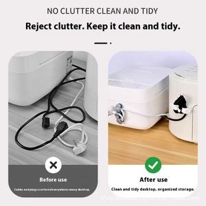 Multifunctional <b>Plastic</b> <b>Kitchen</b> Storage Winder Household Appliances Wire Plug Holder with Power Cord Clamp for Living Room - Product Image 3