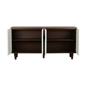 Multi Functional Solid Mango Wood <b>Sideboard</b> Buffet Cabinet with Large Capacity Shelves Modern Wooden <b>Storage</b> Unit - Product Image 2