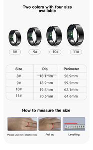 Anillo Inteligente R6 Blanco <span class=keywords><strong>de</strong></span> 200 mAh, 5 V, 0.2 A, con <span class=keywords><strong>Estuche</strong></span> <span class=keywords><strong>de</strong></span> <span class=keywords><strong>Carga</strong></span> Magnética, <span class=keywords><strong>Estuche</strong></span> <span class=keywords><strong>de</strong></span> Acero con Puerto Tipo C y Función <span class=keywords><strong>de</strong></span> Monitorización del Sueño, Anillo para Parejas - Product Image 6