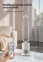 Ventilateur sans pales TP-12 à télécommande tactile, moteur BLDC silencieux, oscillation de 80°, purificateur d'air plasma H11, ventilateur sur pied pour circulation d'air intérieur