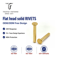 Rivets plats en laiton massif TianFang pour la sellerie et la harnacherie, finition laiton antique, sur commande, tailles personnalisées disponibles