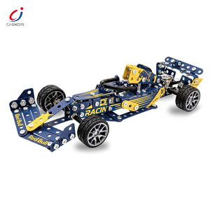 Chengji <span class=keywords><strong>F1</strong></span> voiture de course blocs de construction jouet vis haute qualité enfants tige cadeaux éducatifs bleu bricolage assemblage modèle métal voiture Kit - Product Image 1
