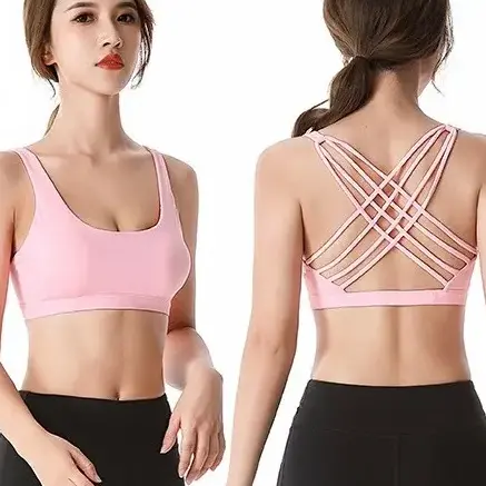 Sujetador deportivo de entrenamiento para mujer, ropa interior deportiva para gimnasio, Top Sexy para mujer, espalda abierta, tiras cruzadas para gimnasio, sujetador para mujer