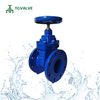 Vanne à opercule manuelle en fonte ductile GGG50 à siège souple DIN3352 F5 PN16 DN100-DN500 à brides, encapsulée EPDM, époxy bleu, pour eau