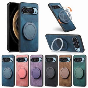 Funda Magnética Mate para Teléfono con Soporte para Google <span class=keywords><strong>Pixel</strong></span> 9 Pro XL 8 7 6 Pro <span class=keywords><strong>6A</strong></span> 5G 7A, <span class=keywords><strong>Carga</strong></span> <span class=keywords><strong>Inalámbrica</strong></span>, Funda Protectora de Cuero PU con Soporte - Product Image 1