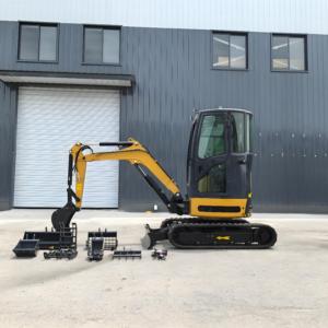 Escavatore cingolato compatto da 2.5 tonnellate Standard EURO 5 per motore Kubota 360 ° Bagger idraulico per uso domestico/agricolo motore EPA 6 Ton