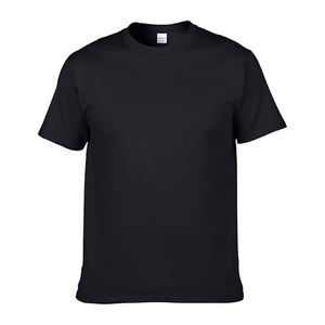 T-shirt uni à col rond court de haute qualité en gros, 100 % coton, impression sérigraphique personnalisée, t-shirt uni pour hommes - Product Image 2