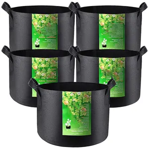 Grow Bags Aeration Nonwoven Fabric Plant Pots 2/3/5/7/10/15/20/40/50/100/200/400 Gallon Fabric Pots Heavy Duty Grow Pots Garden