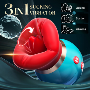 APP Control First Kiss Big Mouth lingua aggiunta vibrazione di aspirazione Stick G-spot stimolazione della masturbazione - Product Image 2