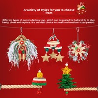 Jouets pour perroquets en bois, collection de Noël, à mâcher, pour la dentition, d'enrichissement et d'escalade, sélection complète et spécialisée