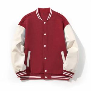 Veste de baseball personnalisée de haute qualité en cuir violet pour homme, style streetwear vintage avec manches en fourrure - Product Image 3