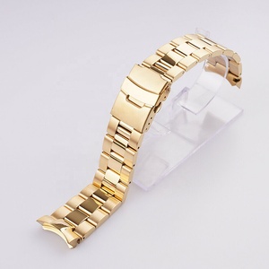 <span class=keywords><strong>Bracelet</strong></span> de montre tout doré 22mm en acier 316L à maillons solides incurvés pour Seiko <span class=keywords><strong>SKX</strong></span> 007/009 Luxury Style - Product Image 3